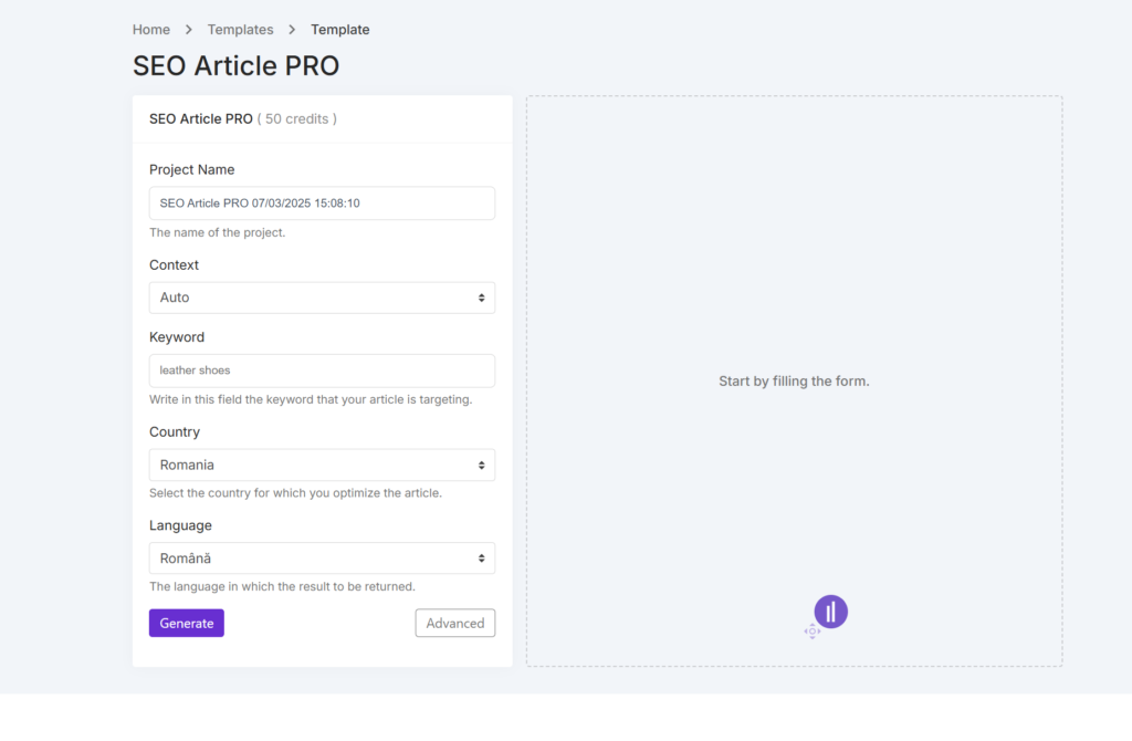 AI SEO Template